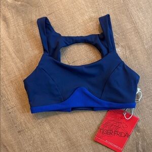 Tiger Friday girls Youth XL navy and royal Blue Sports Bra top New with tags